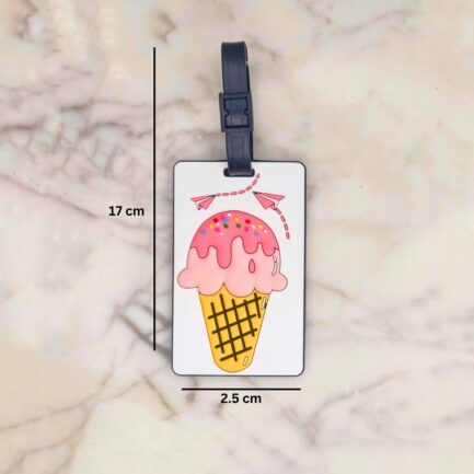 Icecream Cone Luggage Tag-Dark pink - Image 2