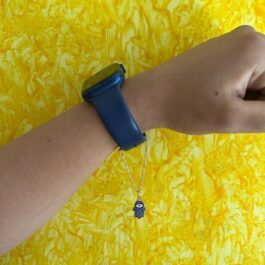 Hamsa Hand Watch Charm with Crimson Enamel & Gold Detail