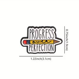Progress Over Perfection Enamel Pin – Inspirational Pencil Design