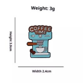 Coffee Time Espresso Machine Enamel Pin