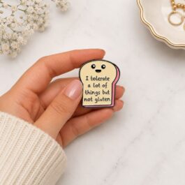 Funny Gluten Quote Enamel Pin – Cute Decorative Accessory