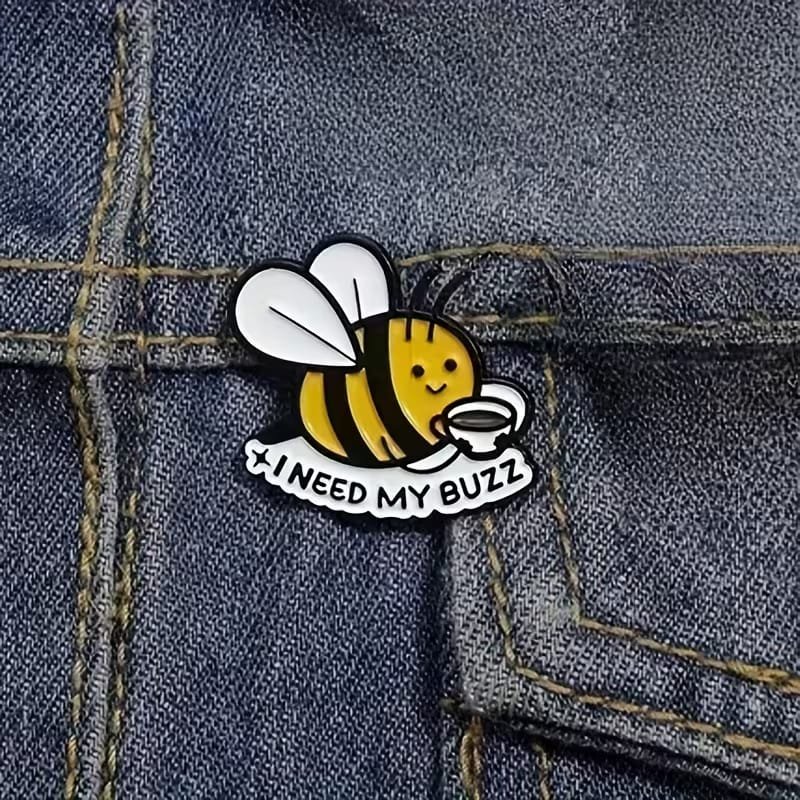 cartoon bee enamel pin for backpack