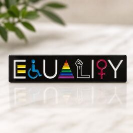 Equality Enamel Pin – Colorful Rainbow Lettering Badge