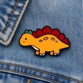 Cute Yellow Dinosaur Enamel Pin – Cartoon Dinosaur Badge