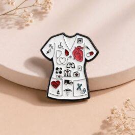 Medical Scrubs Enamel Pin – Colourful Healthcare Theme Badge