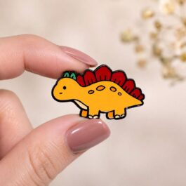 Cute Yellow Dinosaur Enamel Pin – Cartoon Dinosaur Badge