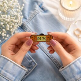 I’m OK Enamel Pin – Cute Bandage Design Decorative Badge