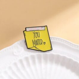 You Matter Yellow Enamel Pin – Inspirational Message Badge