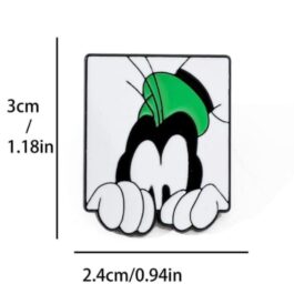 Goofy Enamel Pin with Green Cap Design