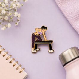 Fitness Girl Workout Enamel Pin – Cute Gym Design Badge