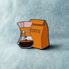 Pour Over Coffee Chemex & Coffee Bag Enamel Pin