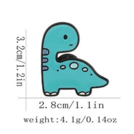 Baby Dinosaur Blue Enamel Pin – Cute Cartoon Dino Design