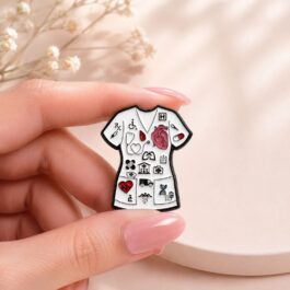 Medical Scrubs Enamel Pin – Colourful Healthcare Theme Badge