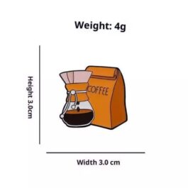 Pour Over Coffee Chemex & Coffee Bag Enamel Pin