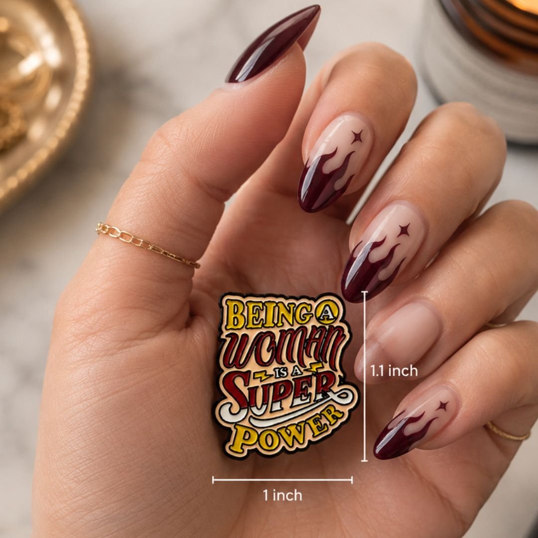 Being a Woman Is a Superpower Enamel Pin - Image 3