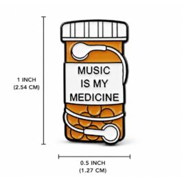 Music Is My Medicine Bottle Design Enamel Pin for Music Lovers