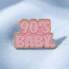 90s Baby Enamel Pin – Light Pink Retro Design