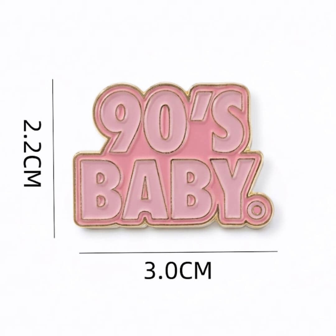 90s Baby Enamel Pin – Light Pink Retro Design - Image 2