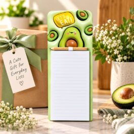 Avocado Magnetic Memo Pad for Kitchen Notes & Grocery Lists
