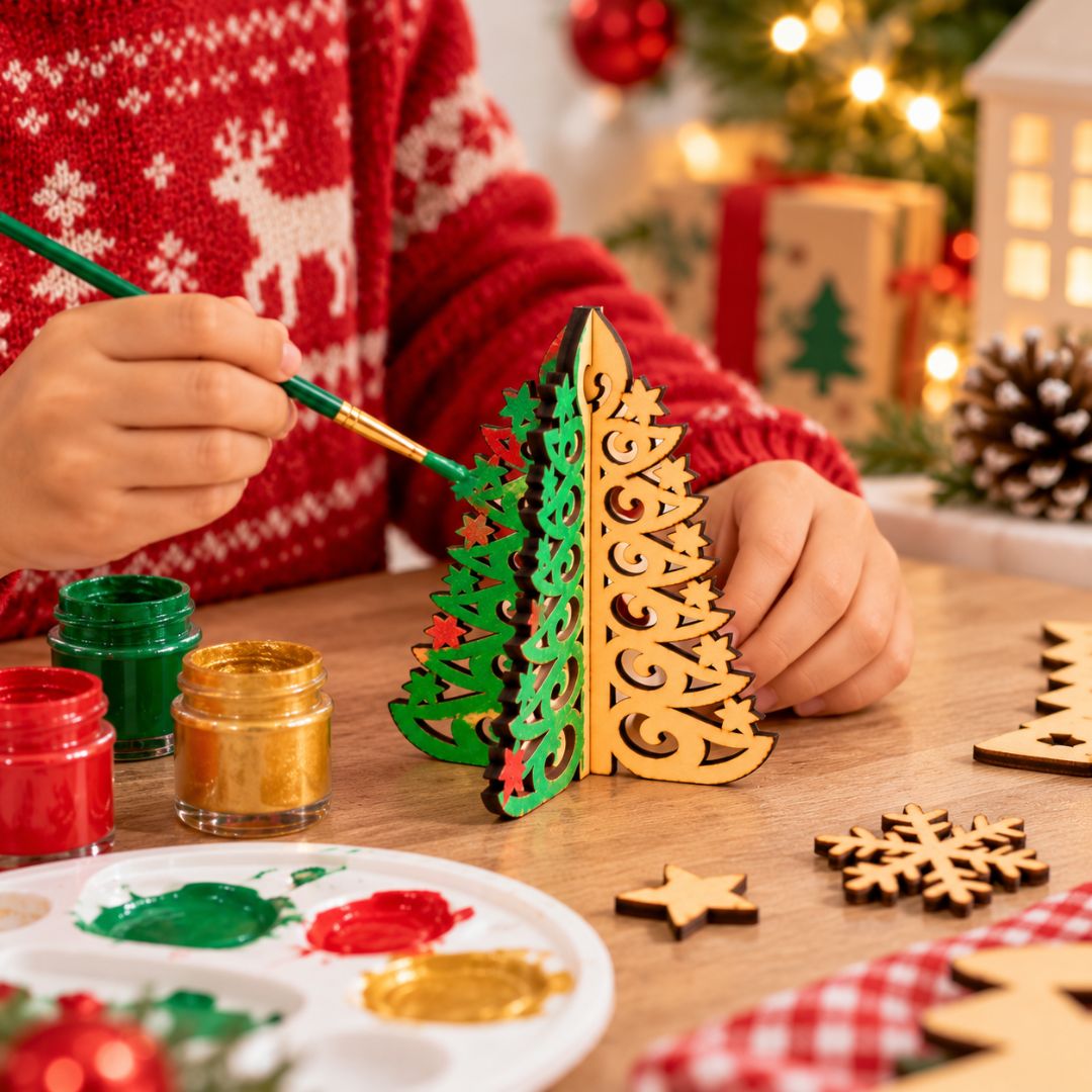 DIY 3D MDF Christmas Tree – 4 Inch Laser-Cut Tabletop Decoration - Image 3