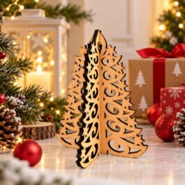 DIY 3D MDF Christmas Tree – 6 Inch Decorative Tabletop Model