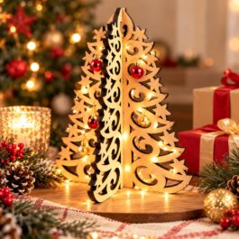 DIY 3D MDF Christmas Tree – 6 Inch Decorative Tabletop Model