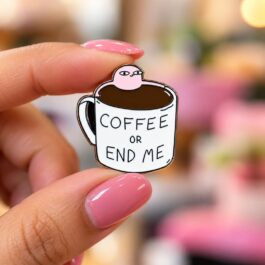 Coffee Enamel Pin – Coffee or End Me | Funny Coffee Cup Pin