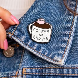 Coffee Enamel Pin – Coffee or End Me | Funny Coffee Cup Pin