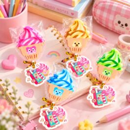 Ice Cream Erasers Set of 4 – Cute Cupcake Lollipop Designs