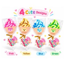 Ice Cream Erasers Set of 4 – Cute Cupcake Lollipop Designs