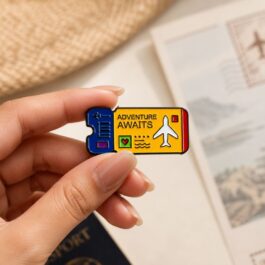 Adventure Awaits Colorful Travel Enamel Pin