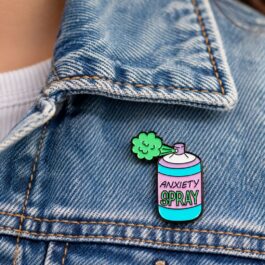Anxiety Spray Colorful Enamel Pin Badge