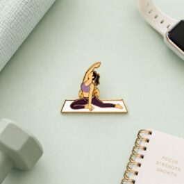 Yoga Pose Enamel Pin – Decorative Accessory for Bags and Clothing