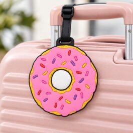 Pink Silicone Donut Luggage Tag