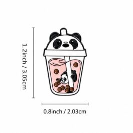 Cute Panda Bubble Tea Enamel Pin for Bags, Jackets & Backpacks