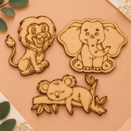 The Animal Family DIY Kit – Natural MDF Animal Cutouts