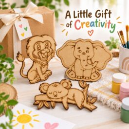 The Animal Family DIY Kit – Natural MDF Animal Cutouts