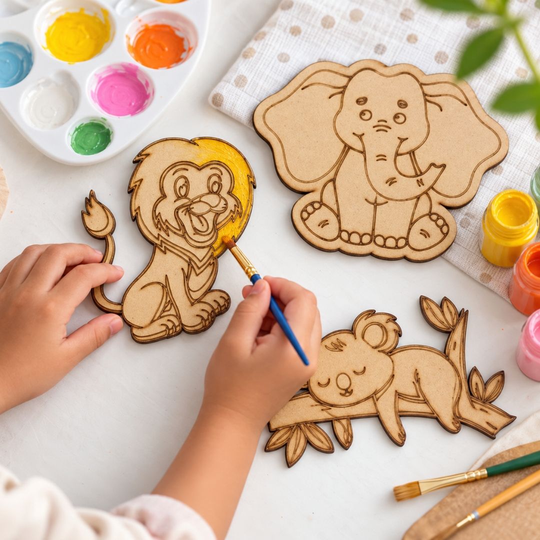 The Animal Family DIY Kit – Natural MDF Animal Cutouts - Image 3