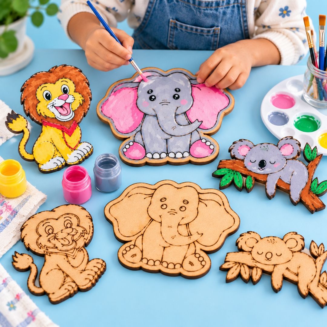 The Animal Family DIY Kit – Natural MDF Animal Cutouts - Image 4