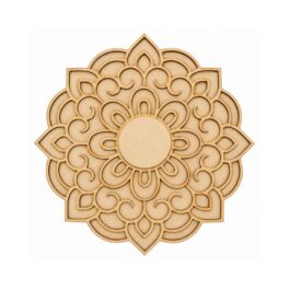 3D MDF Mandala Rangoli with Diya Holder – 8 Inch