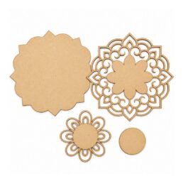 3D MDF Mandala Rangoli with Diya Holder – 8 Inch