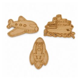 MDF Wooden Craft Shapes – Ship, Airplane & Rocket for Kids Activity