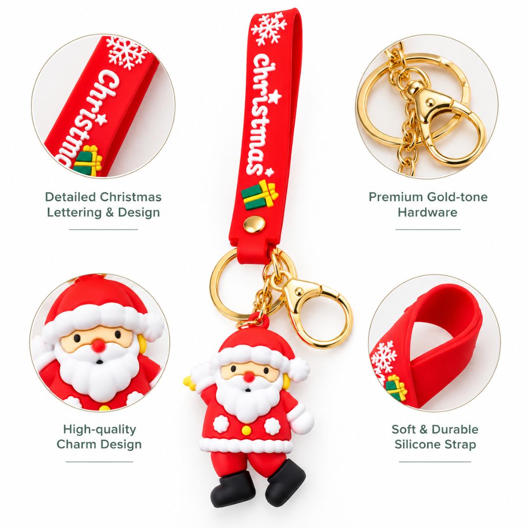 Santa Keychain – Cute Christmas Santa Claus Bag Charm - Image 4