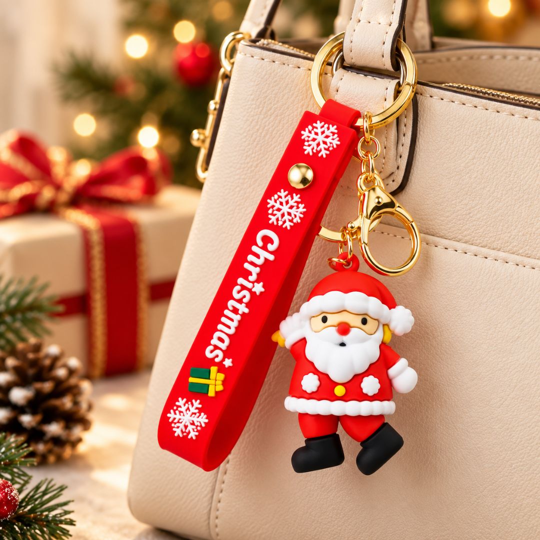 Santa Keychain – Cute Christmas Santa Claus Bag Charm - Image 3