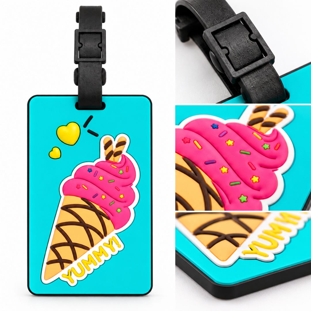 Silicone Luggage Tag – Colorful Ice Cream Design for Travel Bags - Image 5