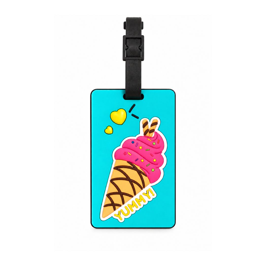 Silicone Luggage Tag – Colorful Ice Cream Design for Travel Bags - Image 3