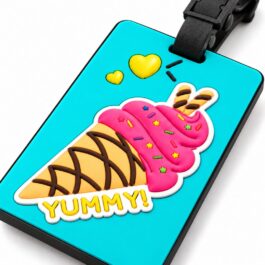 Silicone Luggage Tag – Colorful Ice Cream Design for Travel Bags