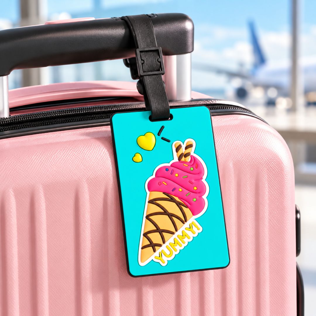Silicone Luggage Tag – Colorful Ice Cream Design for Travel Bags - Image 4